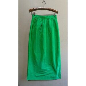 NWT J Crew Womens Cotton Silk Pleated Maxi Skirt Lined Pockets Zip Size 4 Green